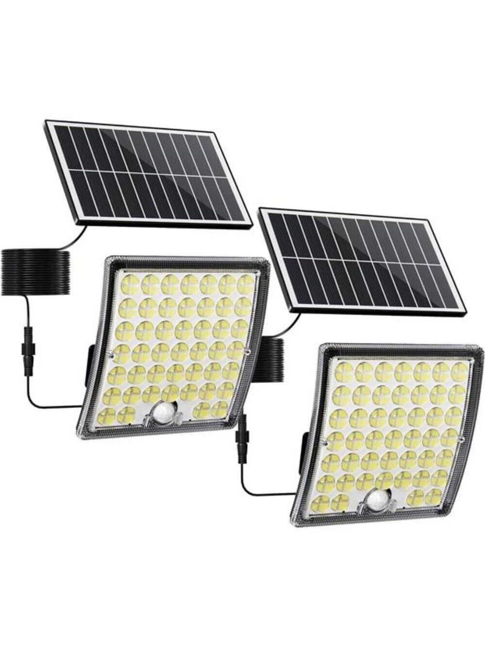 Solar Motion Sensor Lights Outdoor Waterproof Security Flood Lights 2 Pack Brigh